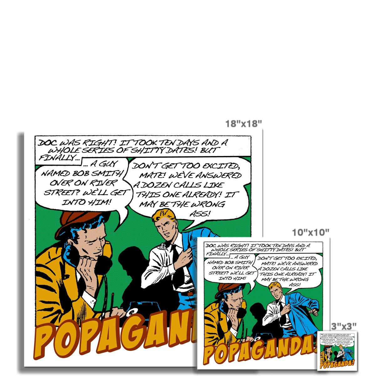 Popaganda Pop Art Vintage Comics 17 C Type Pimamour Exclusive Sarcastic & Ironic Lichtenstein-Like Design Pimamour