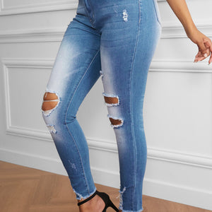 Faded Mid High Rise Jeans Pimamour