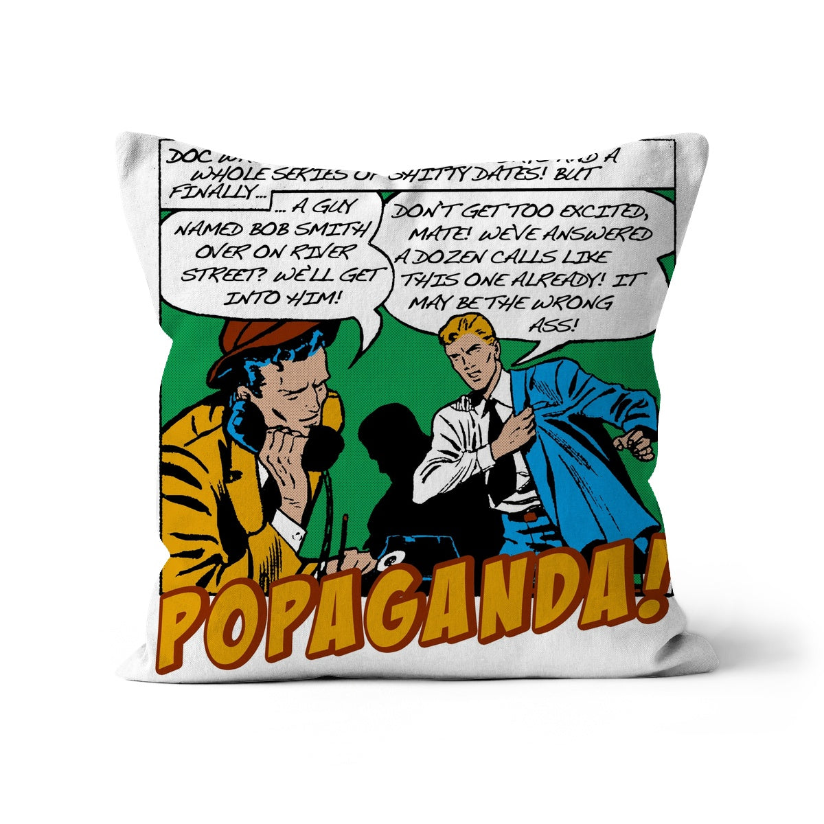 Popaganda Pop Art Vintage Comics 17 Cushion Pimamour Exclusive Sarcastic & Ironic Lichtenstein-Like Design Pimamour