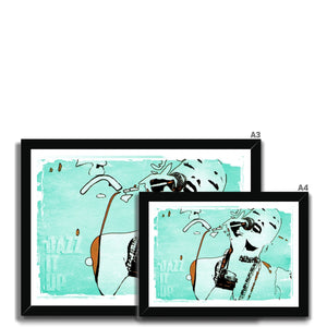 02 Green Jazz It Up Framed Print Pimamour Exclusive Lady Jazz Singer Music Poster Art Pimamour