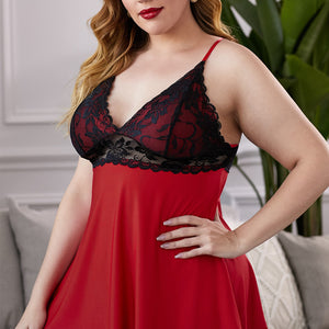 Lace See-Through Plus Size Chemise Pimamour