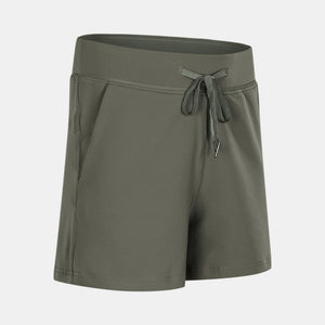 Drawstring Waist Yoga Shorts Pimamour