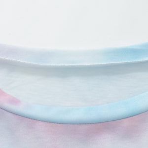 Tie-Dye Boat Neck Batwing Sleeve Tee Pimamour