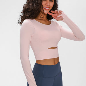 Long Sleeve Cropped Top With Sports Strap Pimamour