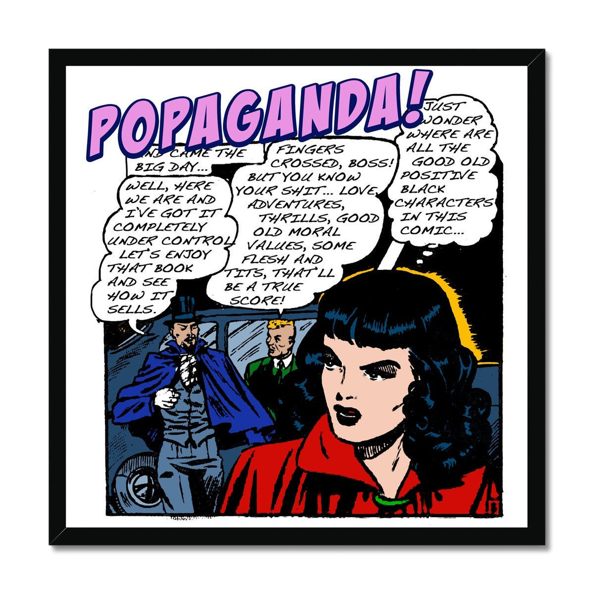 Popaganda Pop Art Vintage Comics 21 Framed Print Pimamour Exclusive Sarcastic & Ironic Lichtenstein-Like Design Pimamour