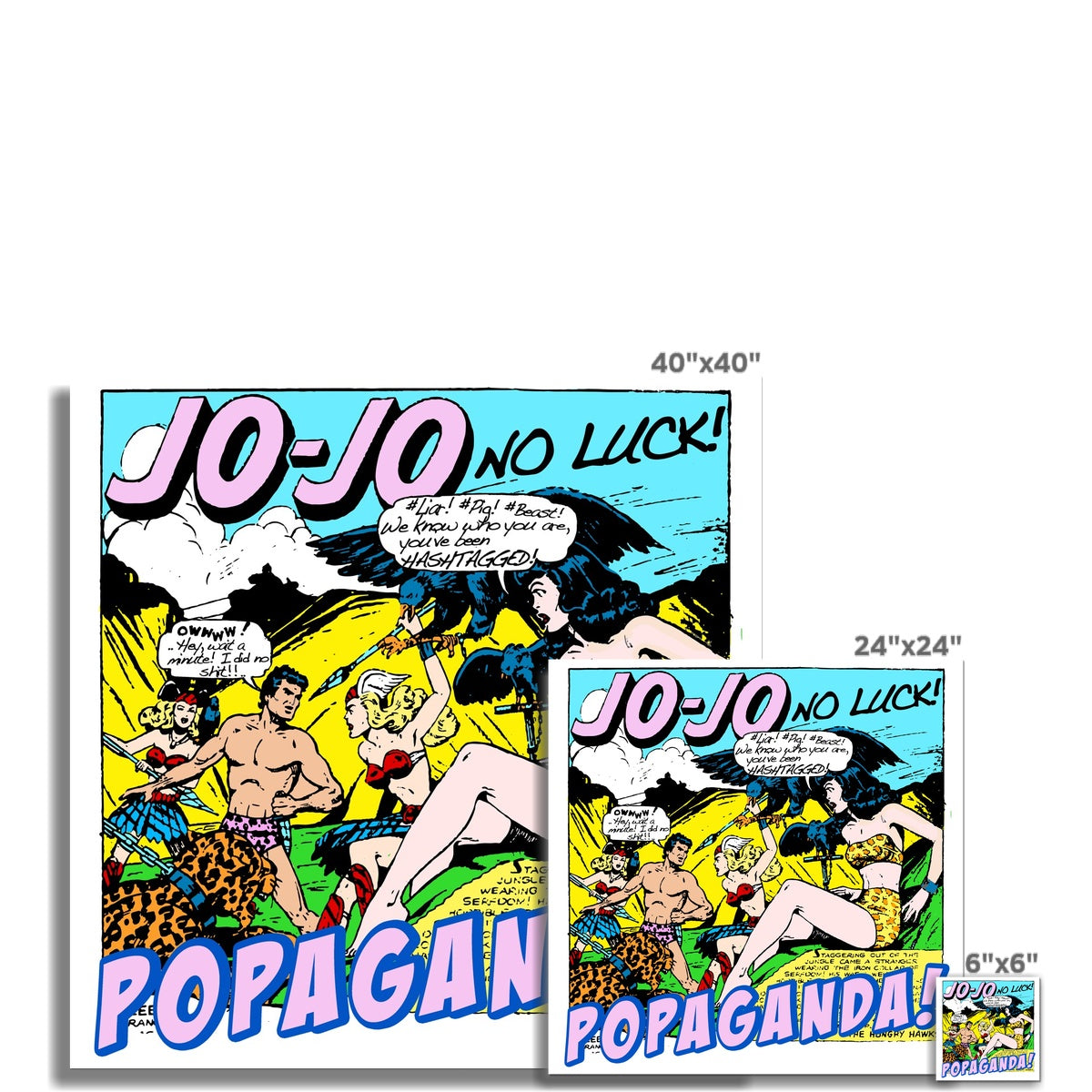 Popaganda Pop Art Vintage Comics 24 Fine Art Print Pimamour Exclusive Sarcastic & Ironic Lichtenstein-Like Design Pimamour