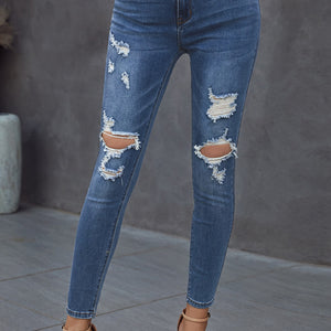 Vintage Skinny Ripped Jeans Pimamour