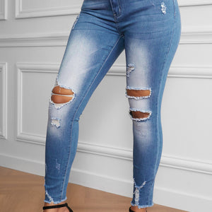 Faded Mid High Rise Jeans Pimamour