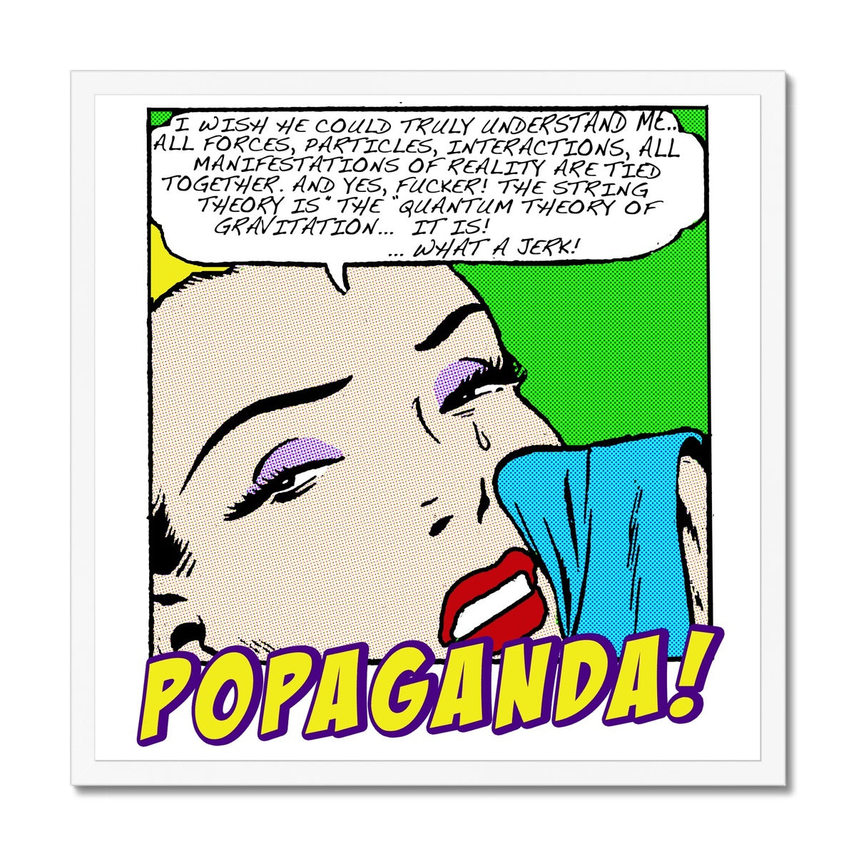 Popaganda Pop Art Vintage Comics 03 Framed Print Pimamour Exclusive Sarcastic & Ironic Lichtenstein-Like Design Pimamour