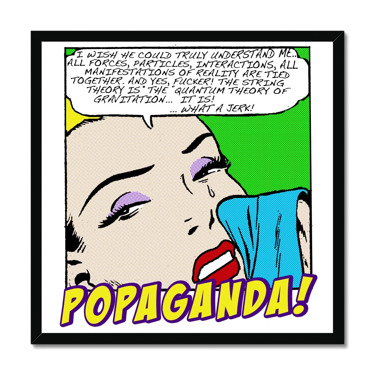 Popaganda Pop Art Vintage Comics 03 Framed Print Pimamour Exclusive Sarcastic & Ironic Lichtenstein-Like Design Pimamour