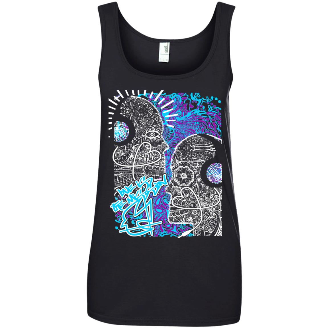 Intricated Urban Hippie Street Art – Love Is The Mission 07 Tee&Tank Lady Pimamour