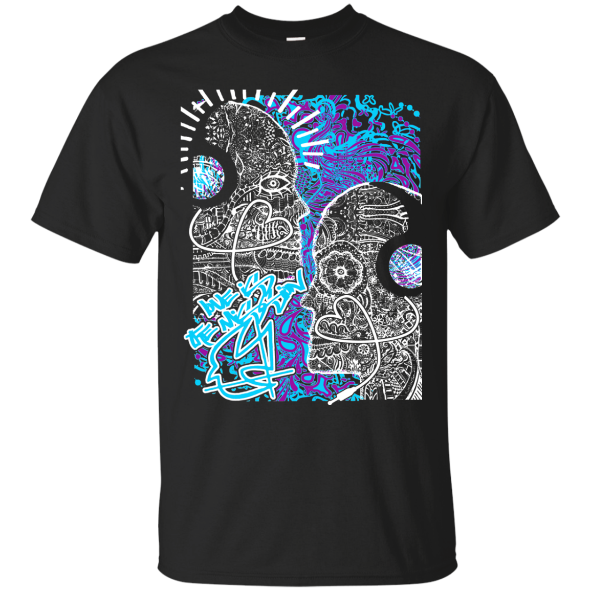 Intricated Urban Hippie Street Art – Love Is The Mission 07 Tee&Tank Men/Unisex Pimamour