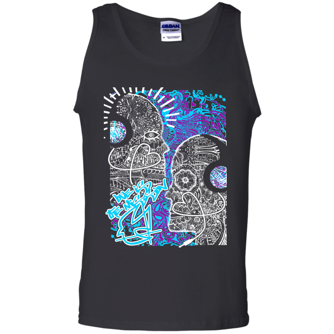 Intricated Urban Hippie Street Art – Love Is The Mission 07 Tee&Tank Men/Unisex Pimamour