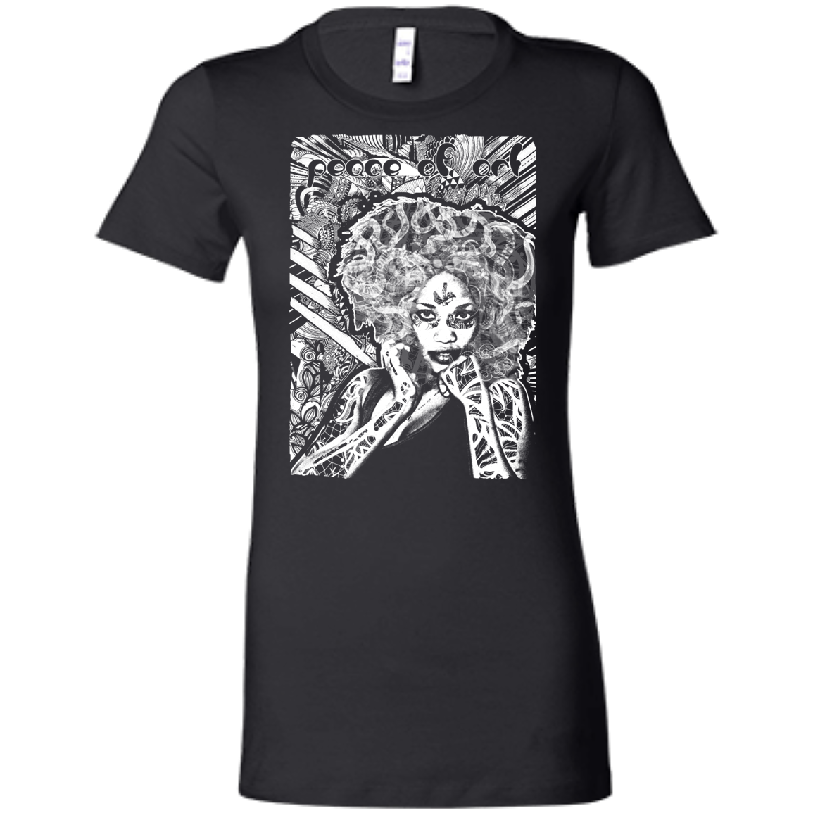 Intricated Urban Hippie Street Art – Peace Of Art 01 Tee&Tank Lady Pimamour