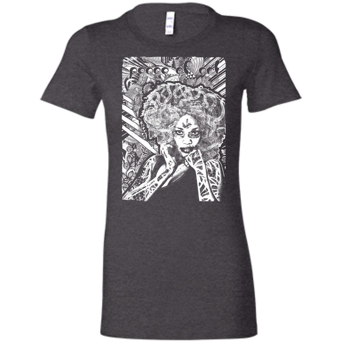 Intricated Urban Hippie Street Art – Peace Of Art 01 Tee&Tank Lady Pimamour