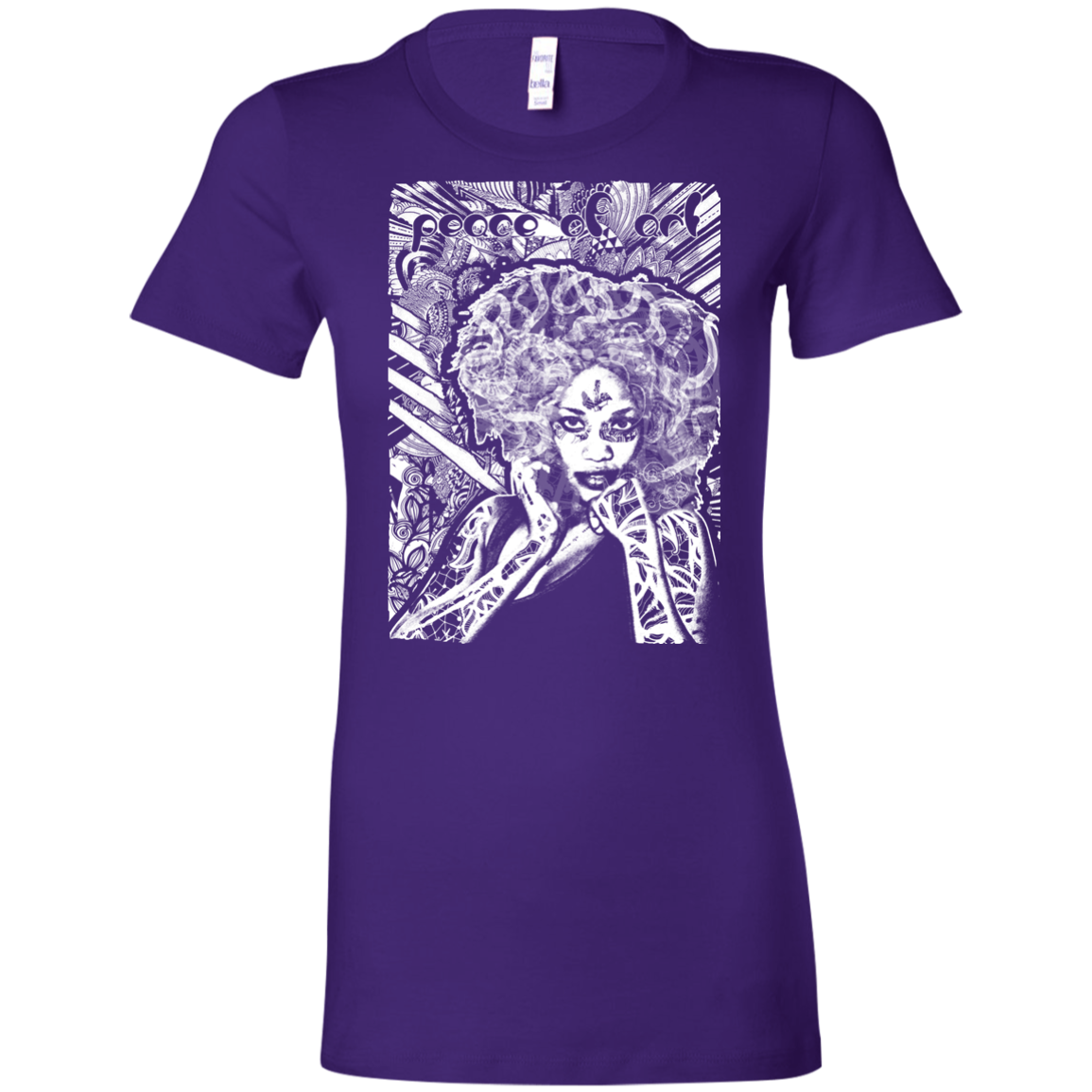 Intricated Urban Hippie Street Art – Peace Of Art 01 Tee&Tank Lady Pimamour