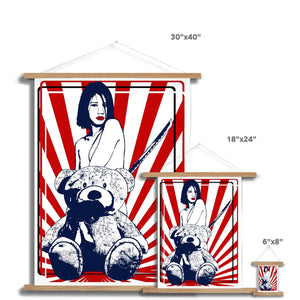 Nude girl & naked bear 01– Original Manga Popart / Comic Pimamour on Wall Poster Hanger-Pimamour