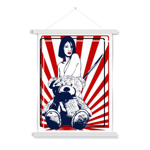 Nude girl & naked bear 01– Original Manga Popart / Comic Pimamour on Wall Poster Hanger-Pimamour