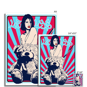 Nude girl & naked bear 02– Original Manga Popart / Comic Pimamour on Roll Eco Canvas-Pimamour