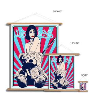 Nude girl & naked bear 02– Original Manga Popart / Comic Pimamour on Wall Poster Hanger-Pimamour