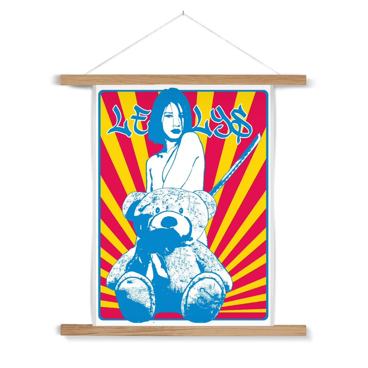 Nude girl & naked bear 05– Original Manga Popart / Comic Pimamour on Wall Poster Hanger-Pimamour