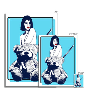 Nude girl & naked bear 06– Original Manga Popart / Comic Pimamour on Roll Eco Canvas-Pimamour