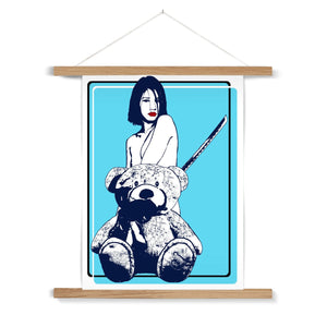 Nude girl & naked bear 06– Original Manga Popart / Comic Pimamour on Wall Poster Hanger-Pimamour