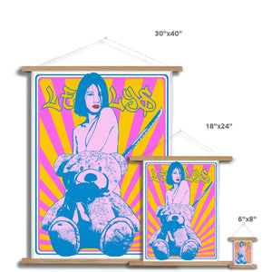 Nude girl & naked bear 07– Original Manga Popart / Comic Pimamour on Wall Poster Hanger-Pimamour