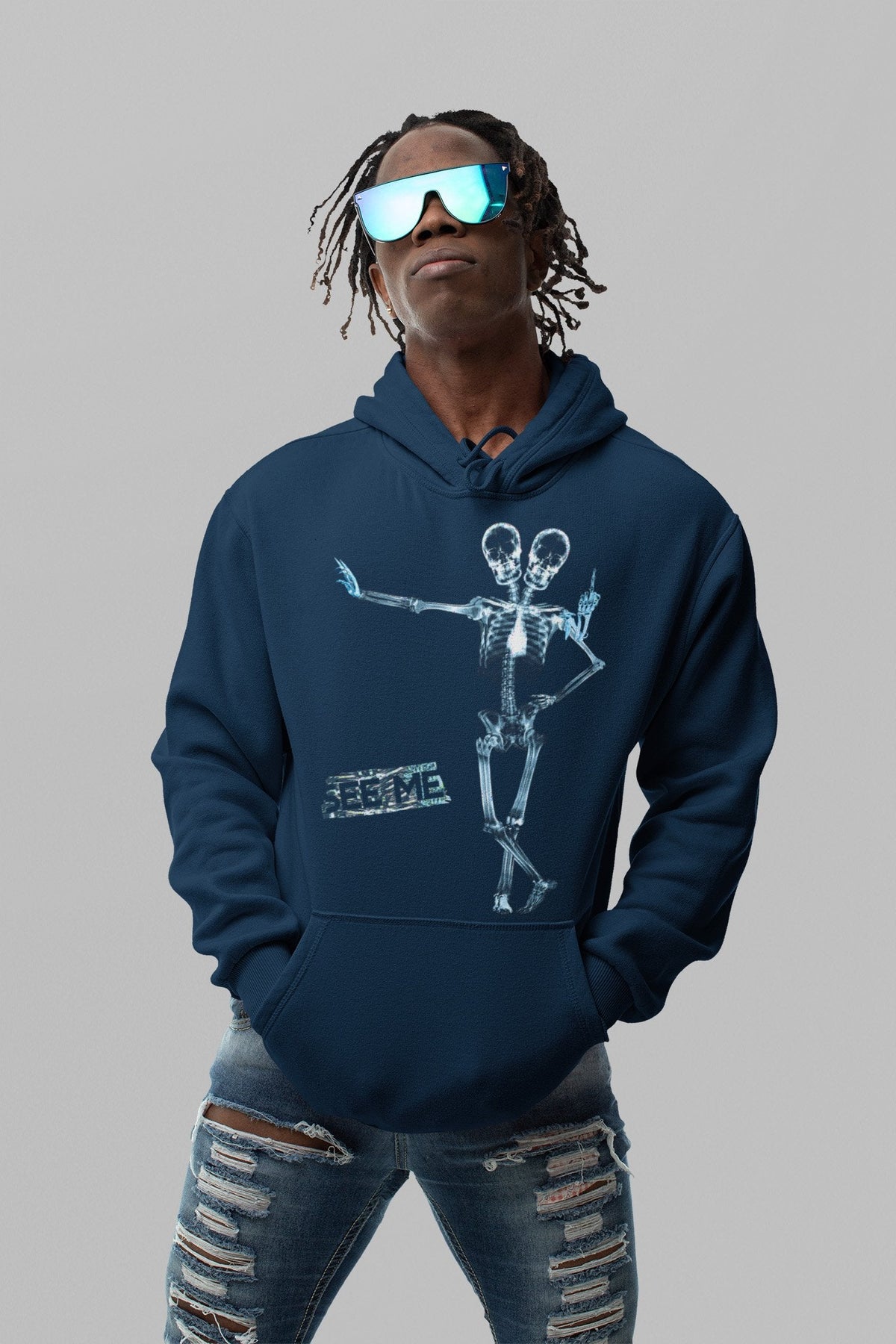 Original Funny Skeleton Skull - X-Ray 02 Dk Hoodie Ladies&Men Pimamour