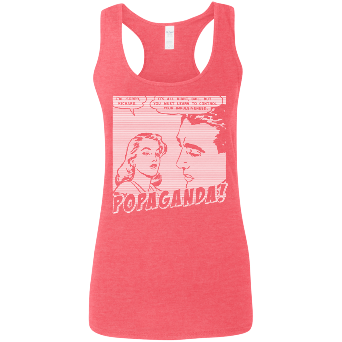 Pop Art Vintage Comics Lichtenstein Style - Popaganda 01 B&W Tee&Tank Lady Pimamour