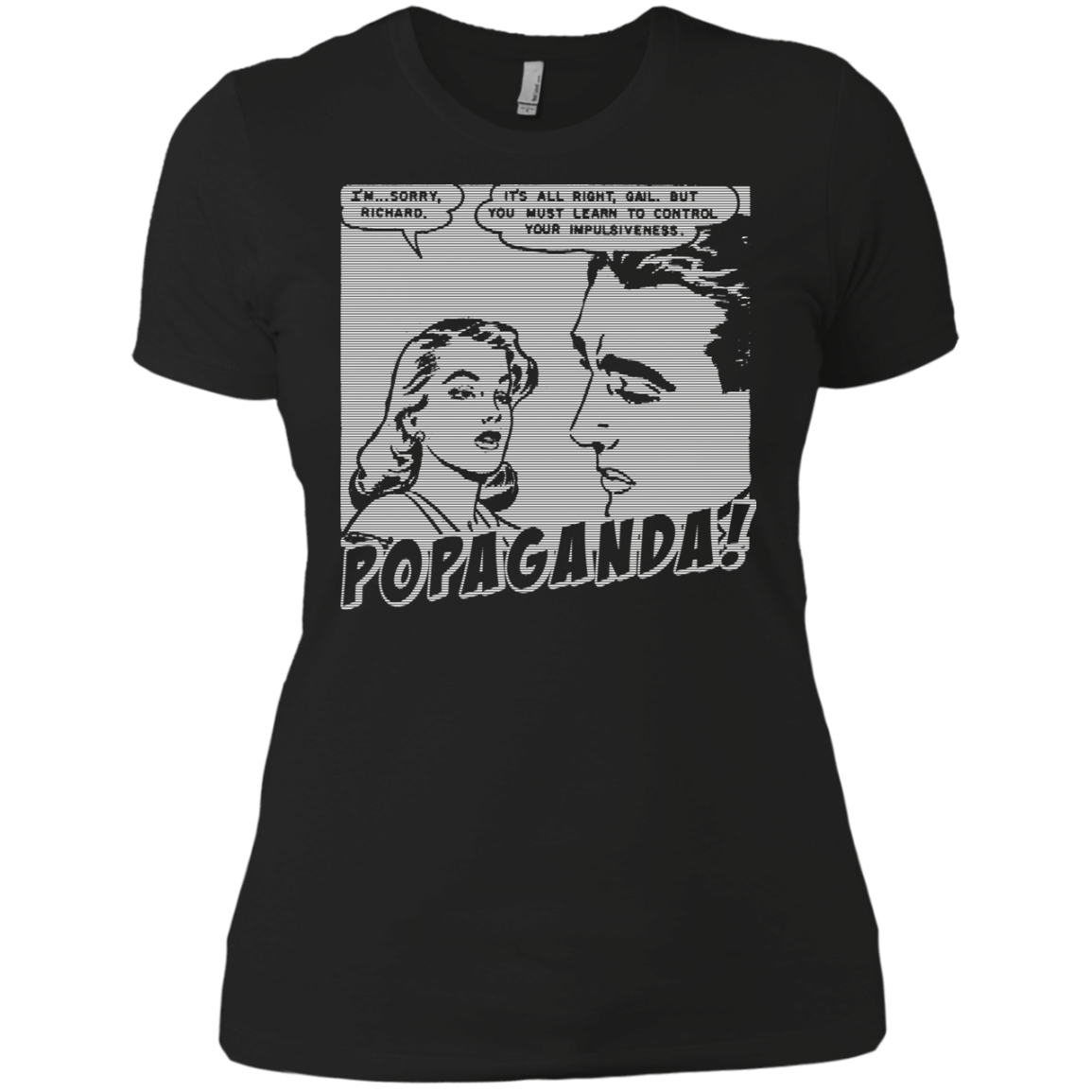 Pop Art Vintage Comics Lichtenstein Style - Popaganda 01 B&W Tee&Tank Lady Pimamour