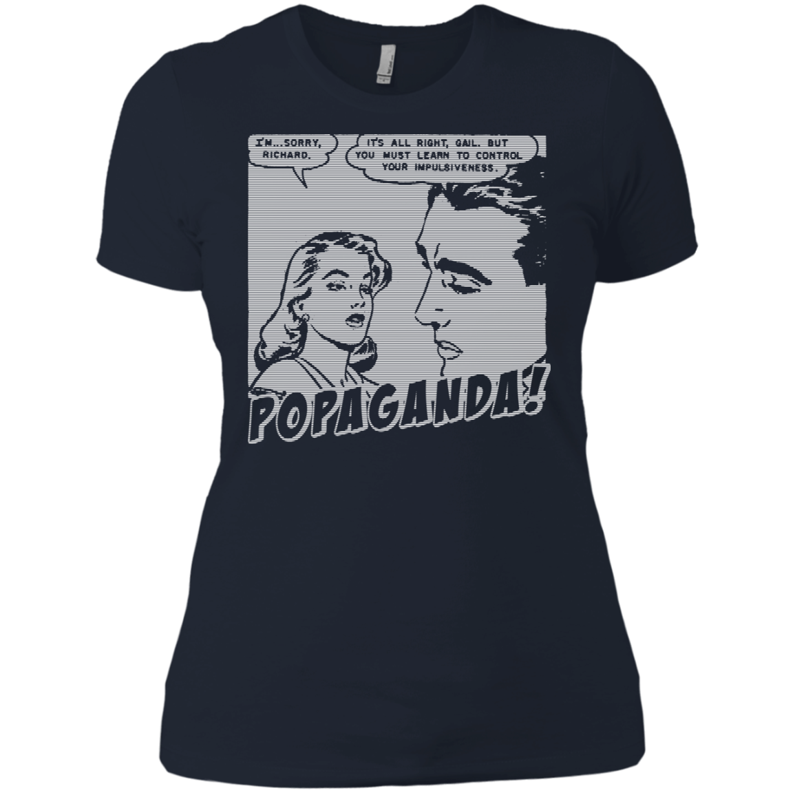 Pop Art Vintage Comics Lichtenstein Style - Popaganda 01 B&W Tee&Tank Lady Pimamour