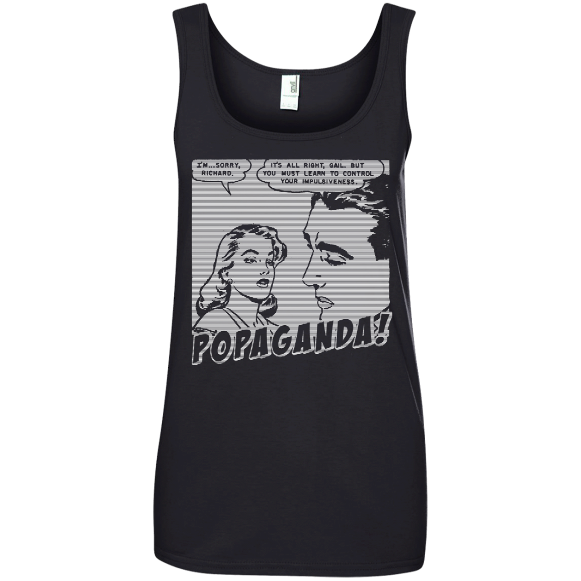 Pop Art Vintage Comics Lichtenstein Style - Popaganda 01 B&W Tee&Tank Lady Pimamour
