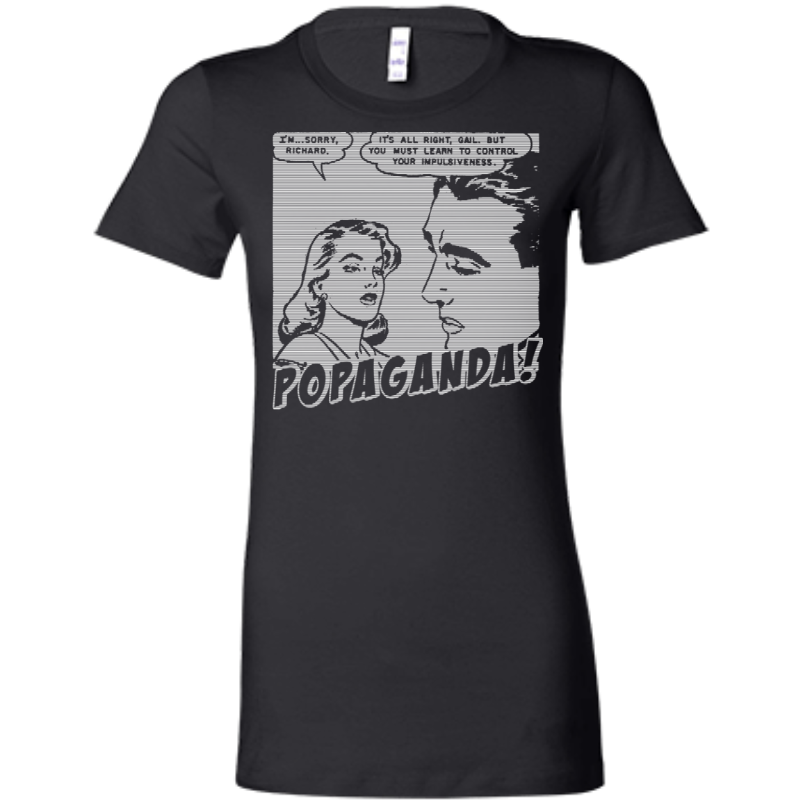Pop Art Vintage Comics Lichtenstein Style - Popaganda 01 B&W Tee&Tank Lady Pimamour