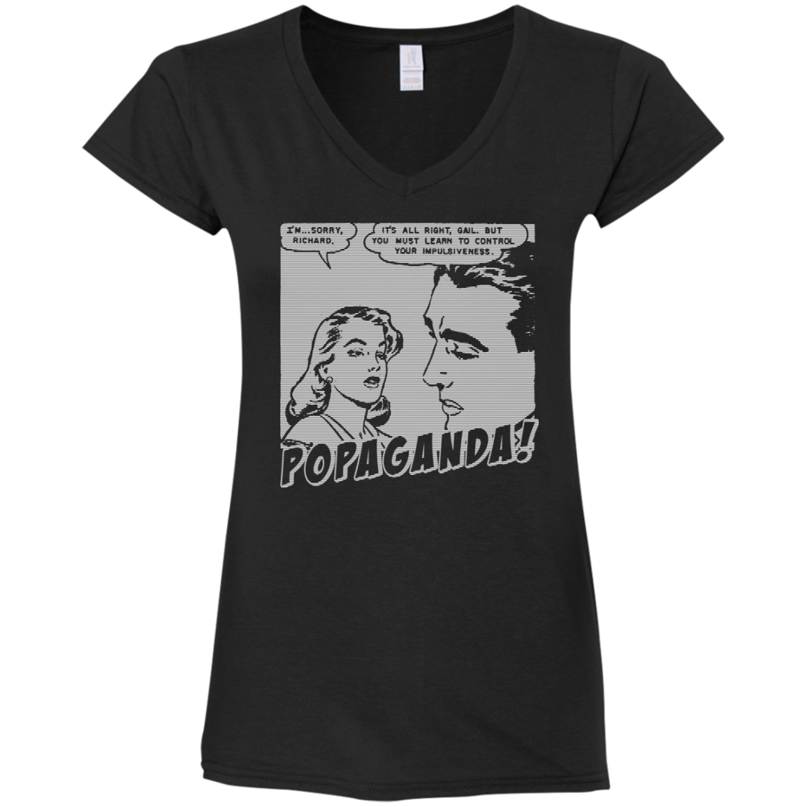 Pop Art Vintage Comics Lichtenstein Style - Popaganda 01 B&W Tee&Tank Lady Pimamour