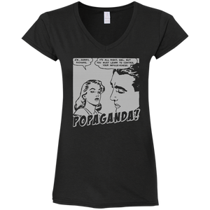 Pop Art Vintage Comics Lichtenstein Style - Popaganda 01 B&W Tee&Tank Lady Pimamour