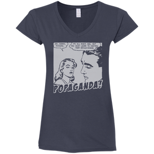 Pop Art Vintage Comics Lichtenstein Style - Popaganda 01 B&W Tee&Tank Lady Pimamour