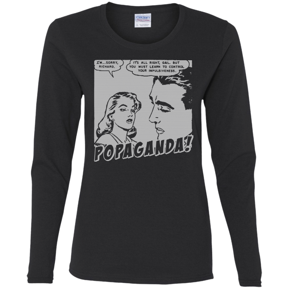 Pop Art Vintage Comics Lichtenstein Style - Popaganda 01 B&W Tee&Tank Lady Pimamour