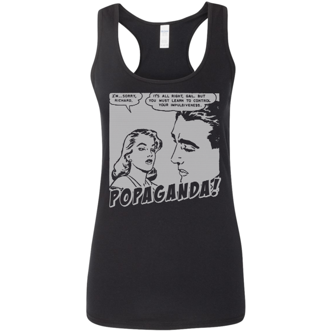 Pop Art Vintage Comics Lichtenstein Style - Popaganda 01 B&W Tee&Tank Lady Pimamour