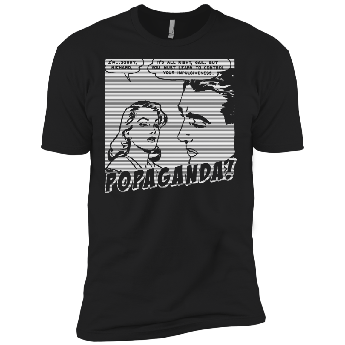 Pop Art Vintage Comics Lichtenstein Style - Popaganda 01 B&W Tee&Tank Men/Unisex Pimamour
