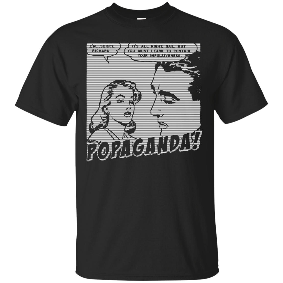 Pop Art Vintage Comics Lichtenstein Style - Popaganda 01 B&W Tee&Tank Men/Unisex Pimamour