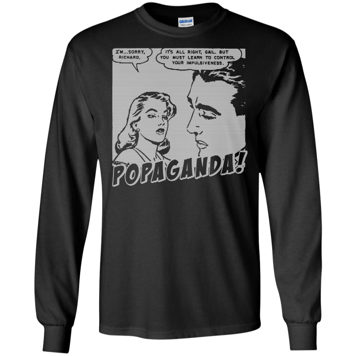 Pop Art Vintage Comics Lichtenstein Style - Popaganda 01 B&W Tee&Tank Men/Unisex Pimamour