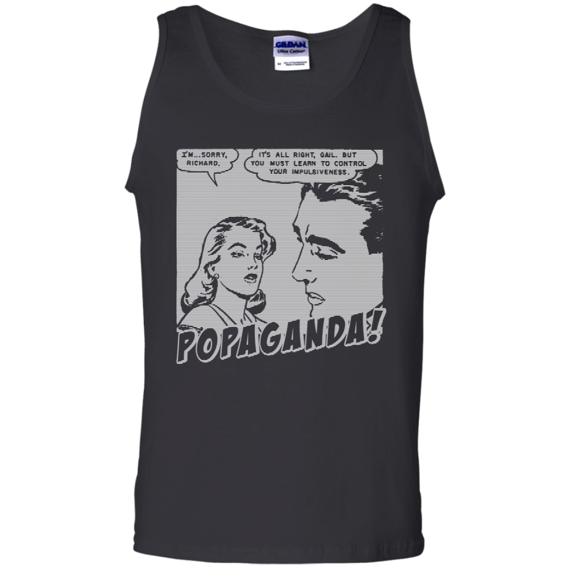 Pop Art Vintage Comics Lichtenstein Style - Popaganda 01 B&W Tee&Tank Men/Unisex Pimamour