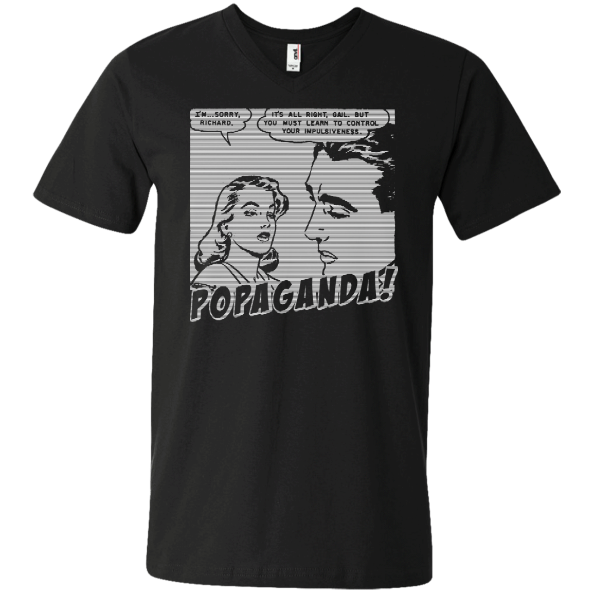 Pop Art Vintage Comics Lichtenstein Style - Popaganda 01 B&W Tee&Tank Men/Unisex Pimamour