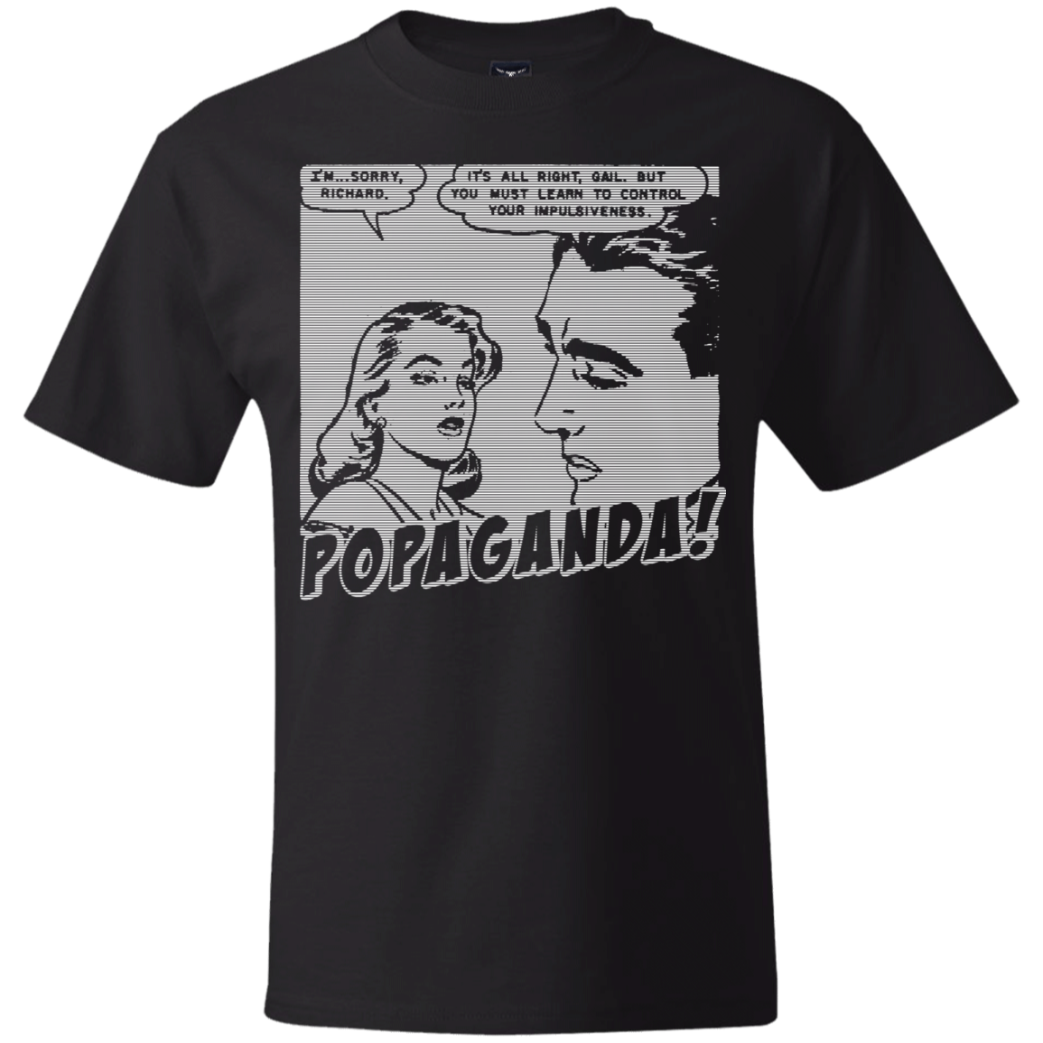 Pop Art Vintage Comics Lichtenstein Style - Popaganda 01 B&W Tee&Tank Men/Unisex Pimamour