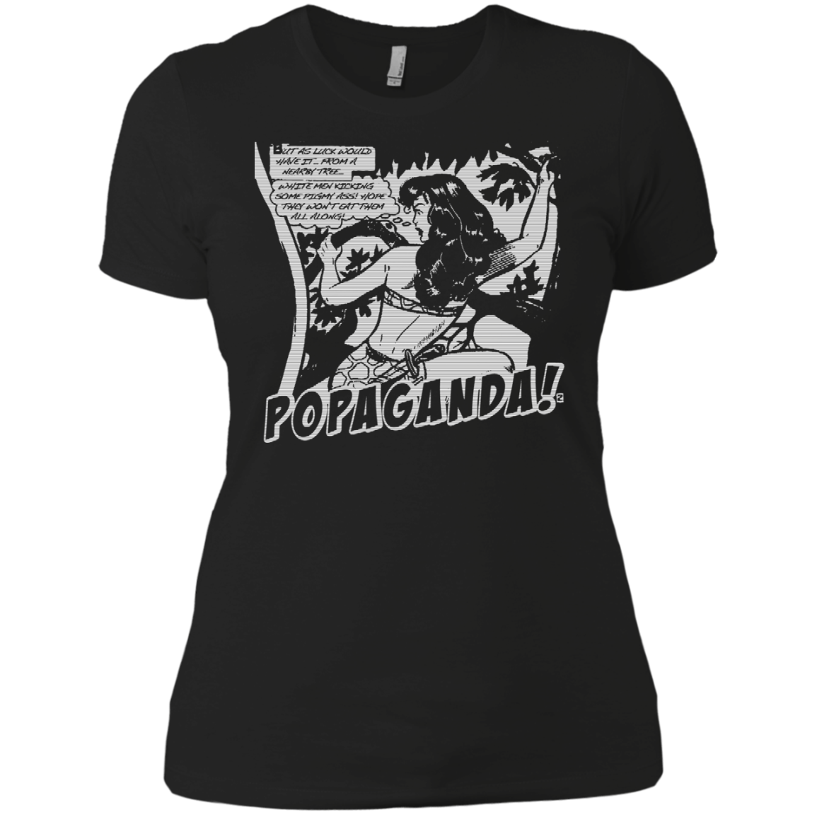 Pop Art Vintage Comics Lichtenstein Style - Popaganda 02 B&W Tee&Tank Lady Pimamour