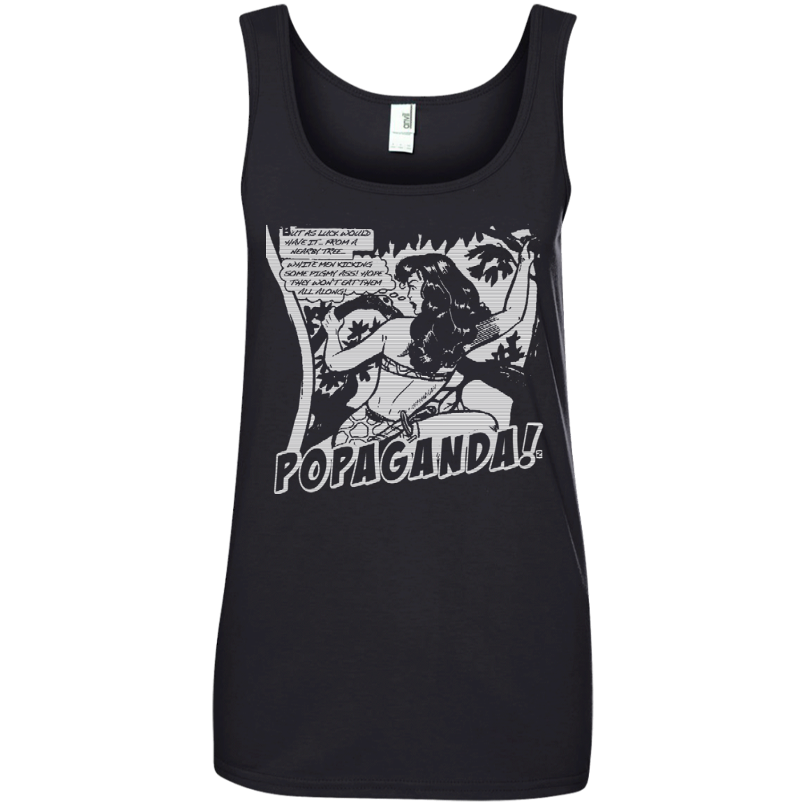 Pop Art Vintage Comics Lichtenstein Style - Popaganda 02 B&W Tee&Tank Lady Pimamour