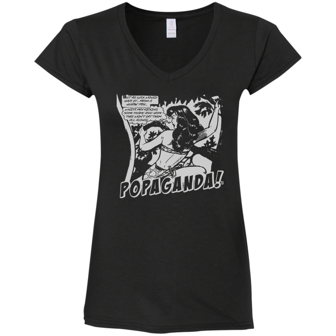 Pop Art Vintage Comics Lichtenstein Style - Popaganda 02 B&W Tee&Tank Lady Pimamour