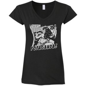 Pop Art Vintage Comics Lichtenstein Style - Popaganda 02 B&W Tee&Tank Lady Pimamour