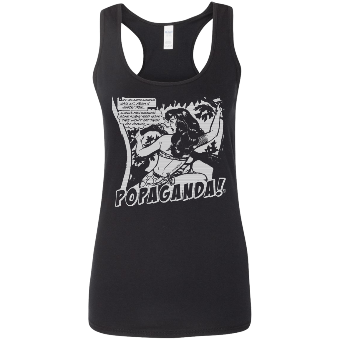 Pop Art Vintage Comics Lichtenstein Style - Popaganda 02 B&W Tee&Tank Lady Pimamour